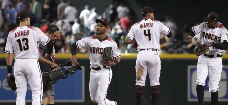 Los Diamondbacks celebran una anotación