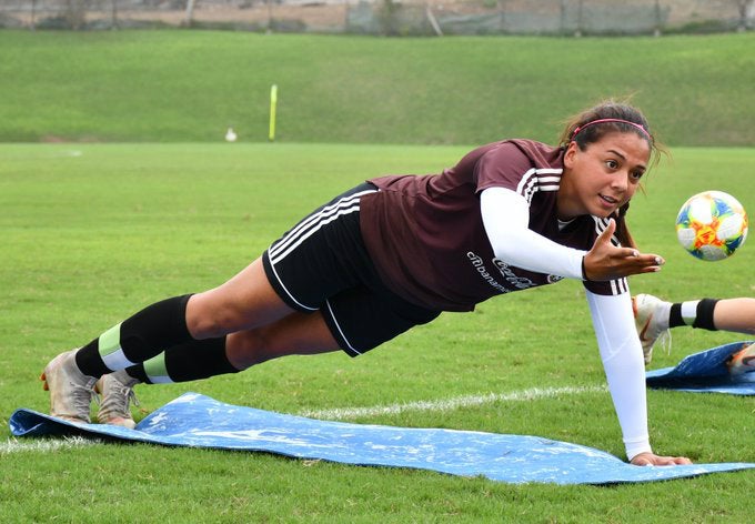 María Sánchez en entrenamiento con la Selección Mexicana