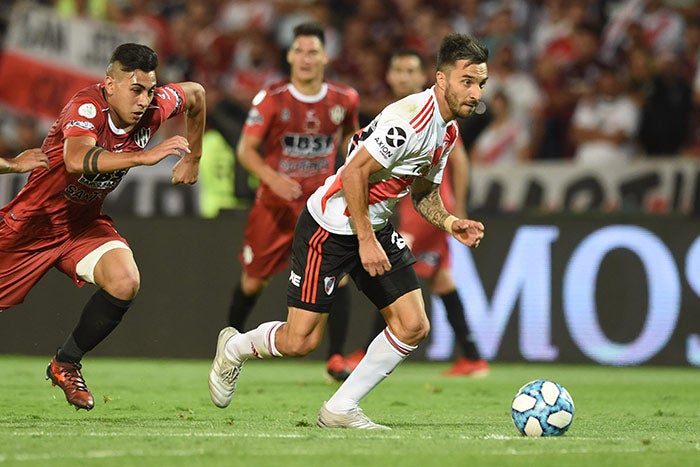 Scocco, en el partido contra Central Córdoba