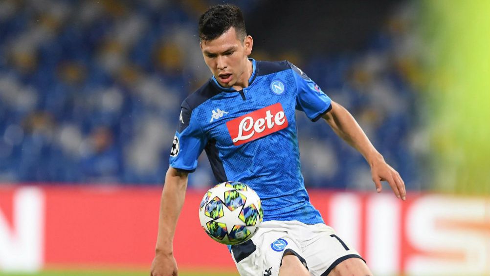 Lozano, en un partido del Napoli