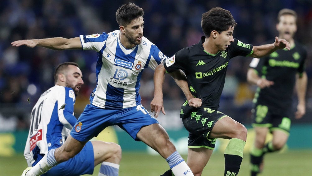 Diego Lainez durante el partido entre Espanyol y Real Betis