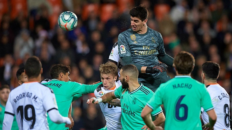 Courtois en anotación del Real Madird