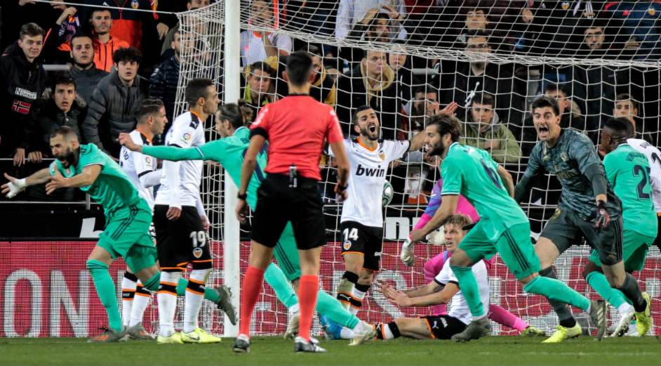 Jugadores del Real Madrid celebrando el gol del empate