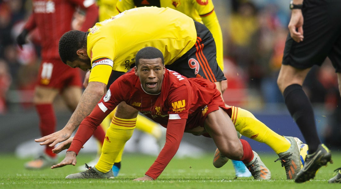 Georginio Wijnaldum durante el partido ante Watford