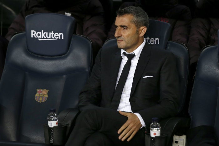 Valverde, en el banquillo del Barcelona