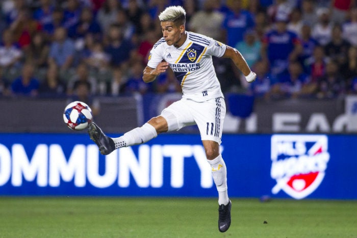 Favio Álvarez, en un partido del Galaxy