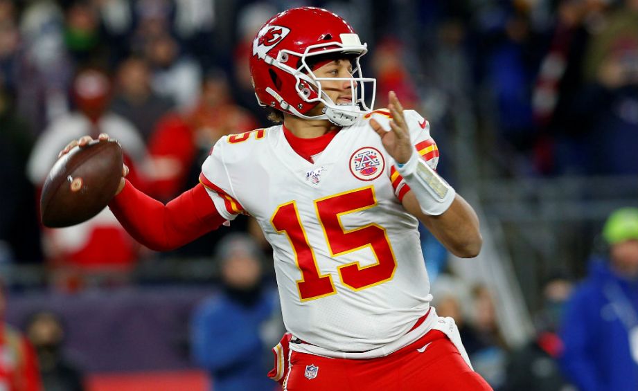 Patrick Mahomes en un partido con Kansas City