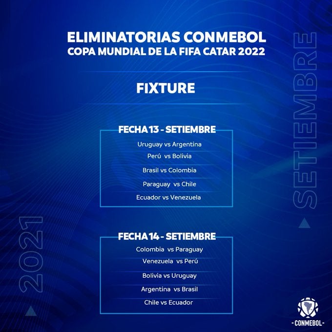 Fecha 13 y 14 de las eliminatorias de Conmebol para el Mundial