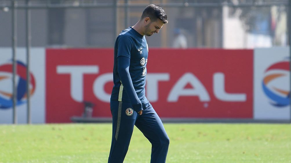 Benedetti en un entrenamiento con América en Coapa