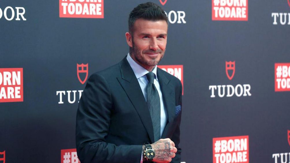 David Beckham posa para los medios de comunicación 