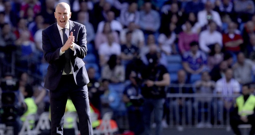 Zidane duante un juego de los Merengues