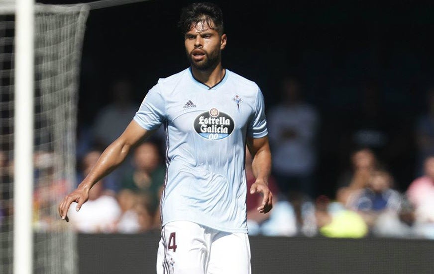 Araujo, en un partido del Celta