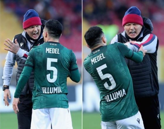 Empujones entre Gary Medel y Siniša Mihajlović 