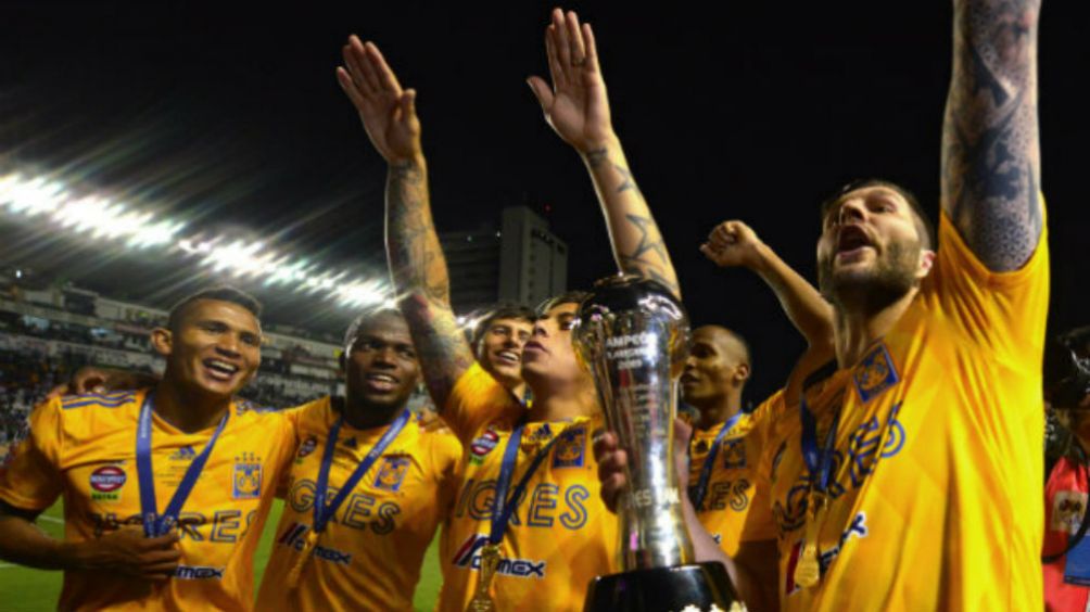 Tigres celebrando su título de Liga del Clausura 2019