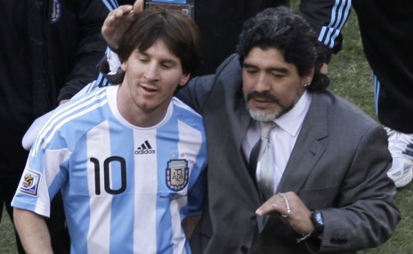 Lionel Messi y Diego Armando Maradona