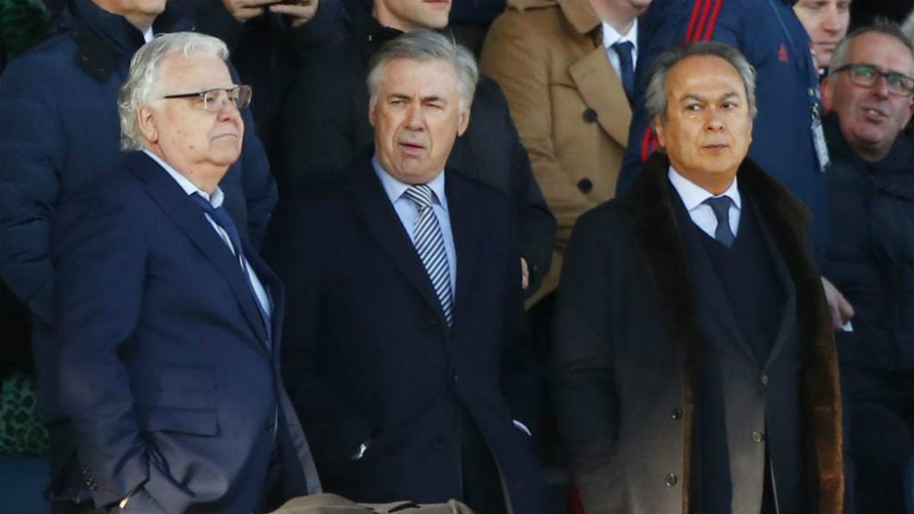 Carlo Ancelotti presente en las tribunas del Goodison Park