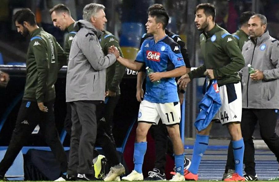 El entrenador italiano con Hirving Lozano en su paso por el Nápoles