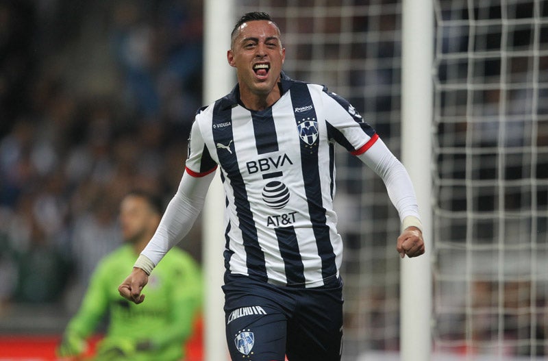 Funes Mori celebra un gol con Monterrey en el A2019