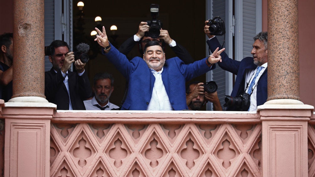 Diego Maradona en la Casa Rosada