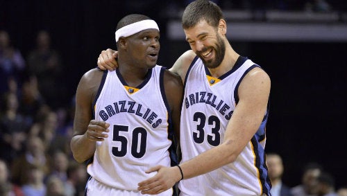 Zach Randolph y Marc Gasol con los Grizzlies