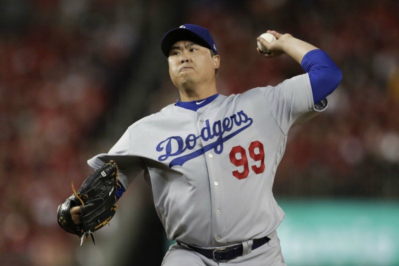 El surcoreano en su etapa con los Dodgers