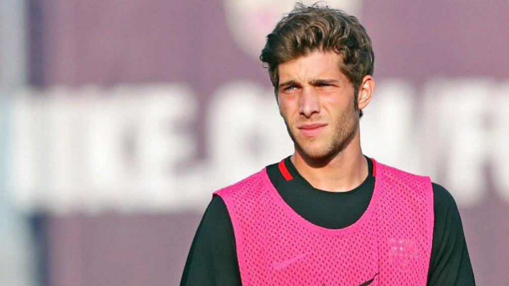 Sergi Roberto durante un entrenamiento con el Barcelona