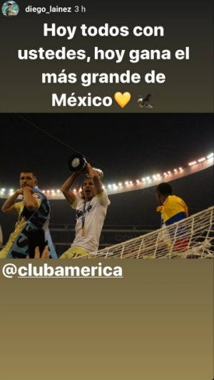 La historia de Instagram de Diego Lainez