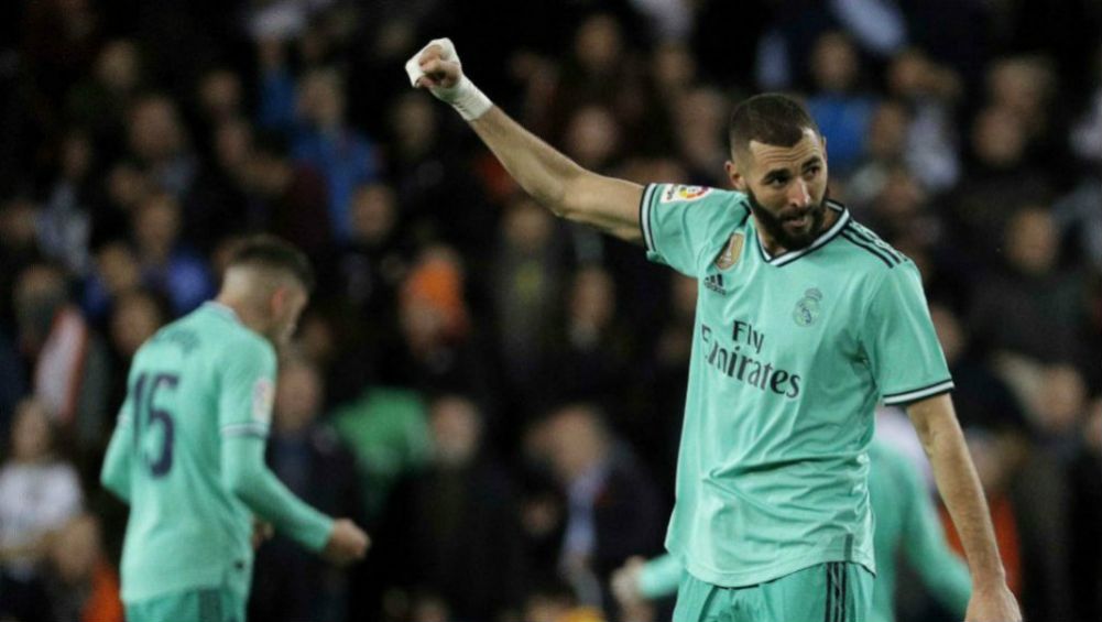 Karim celebrando un gol con el Real Madrid