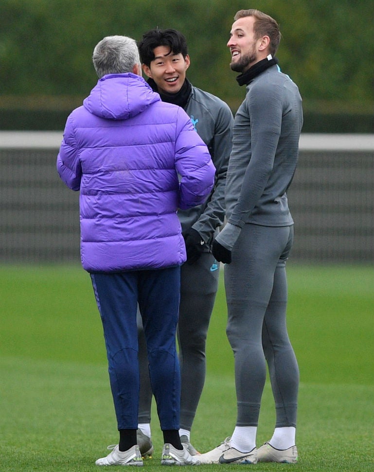 José Mourinho durante un entrenamiento del Tottenham