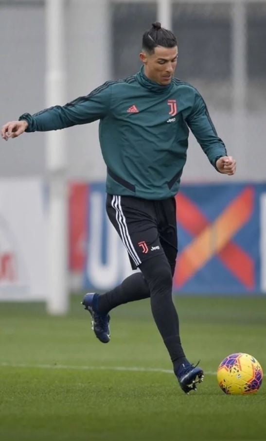 Cristiano Ronaldo en entrenamiento con Juventus