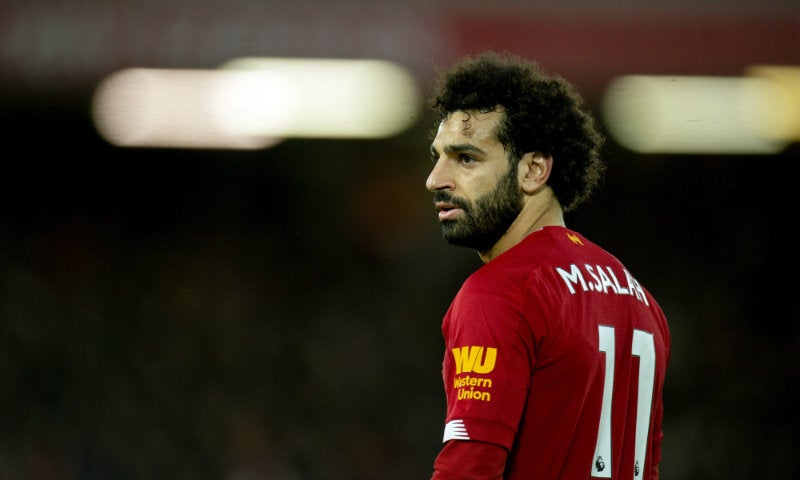 Salah en partido con Liverpool