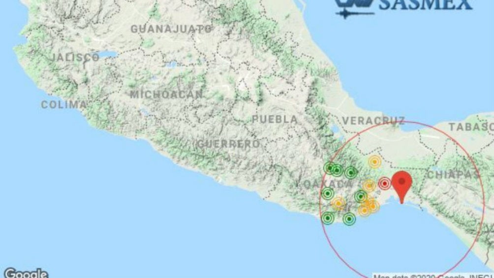 Detección de sismo en Oaxaca