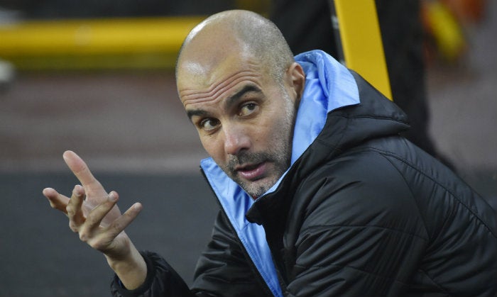 Guardiola, en el banquillo del Man City