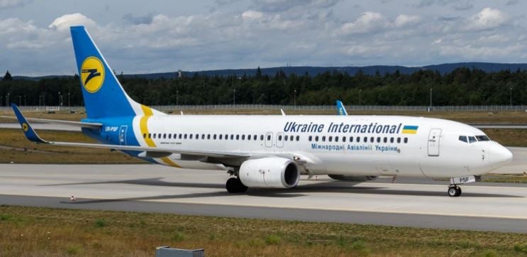 Avión Boeing 737-800 operado por Ukraine International Airlines