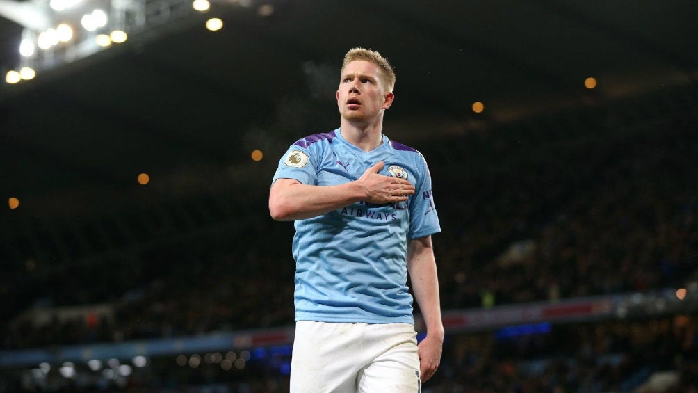 Kevin de Bruyne en partido con el Manchester City