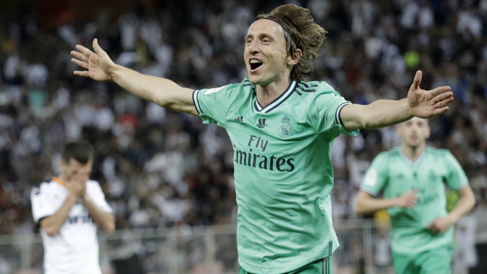 Luka Modric en festejo de gol