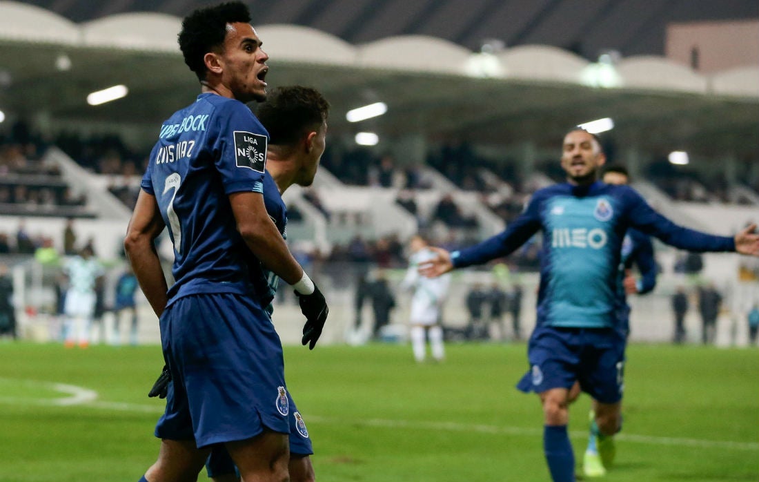 Luis Díaz celebrando un gol con Porto