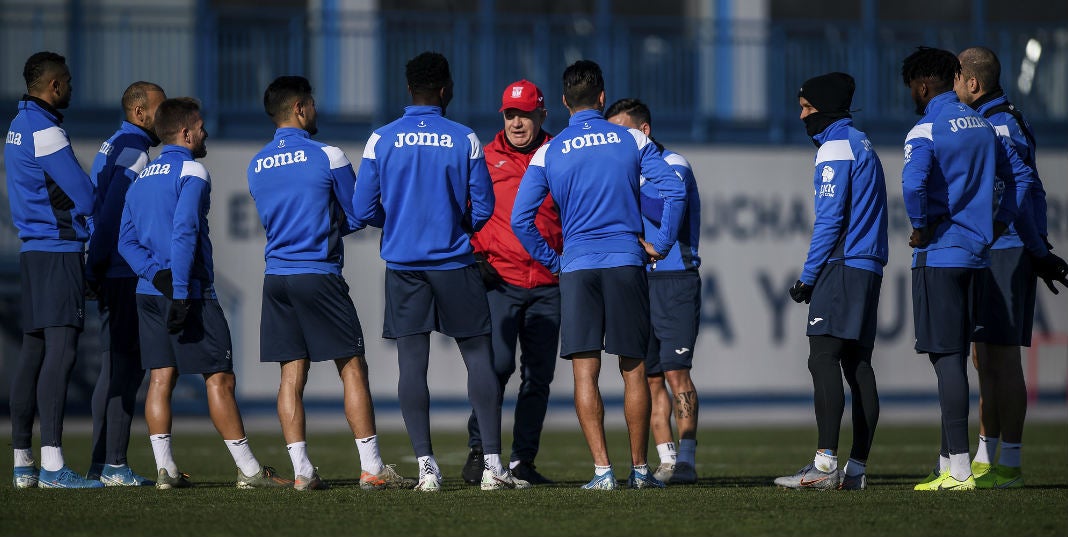 Javier Aguirre durante un entrenamiento del Leganés