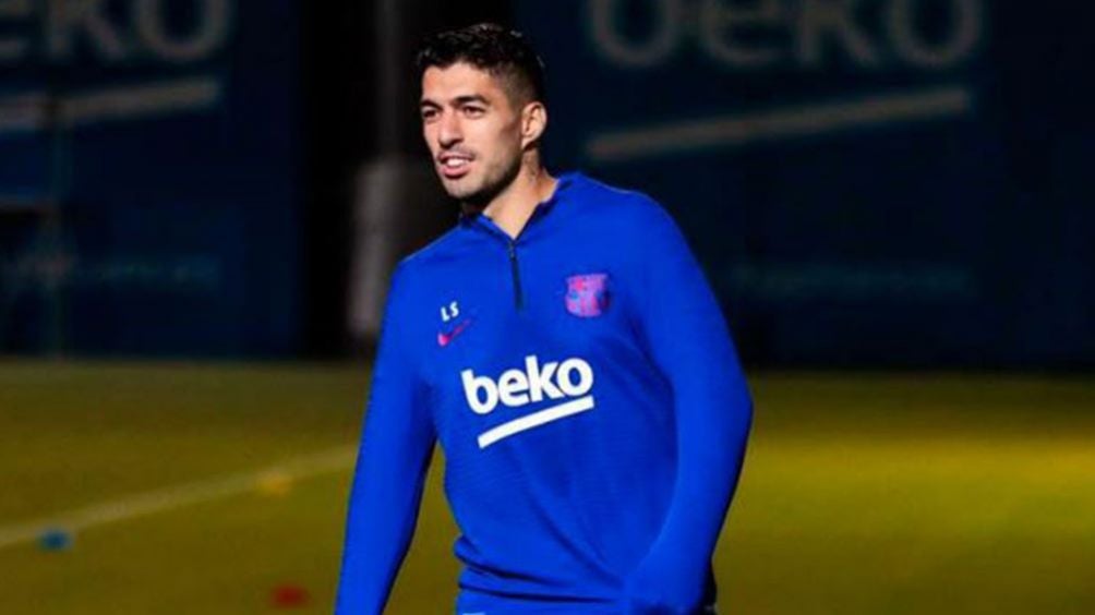 Luis Suárez en un entrenamiento del Barcelona