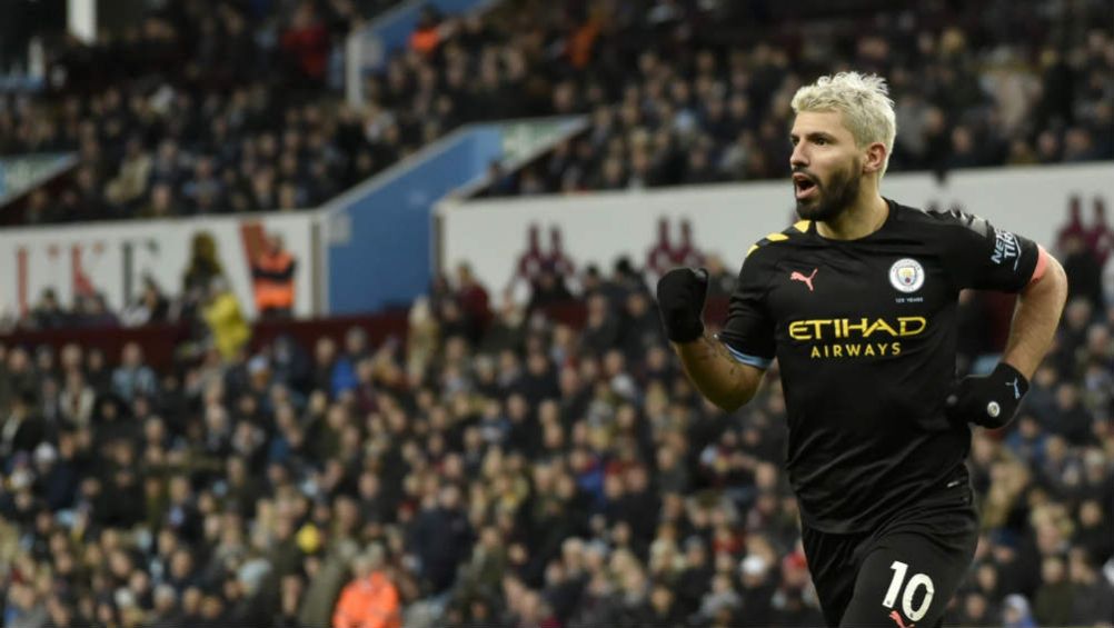 Agüero, en festejo con el Man City