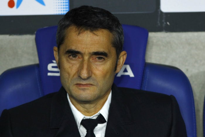 Valverde, en el banquillo del Barcelona