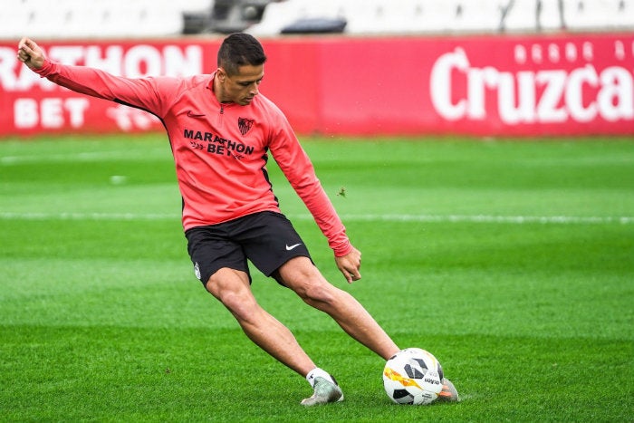 Hernández, en un entrenamiento