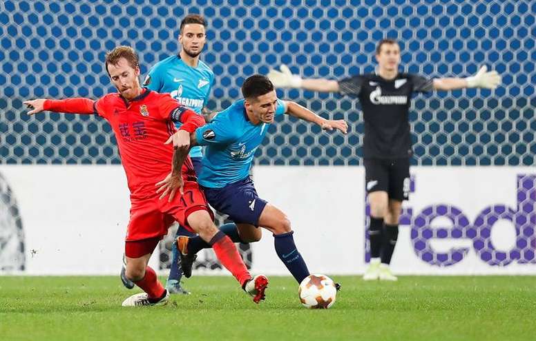 Matías en partido con el Zenit