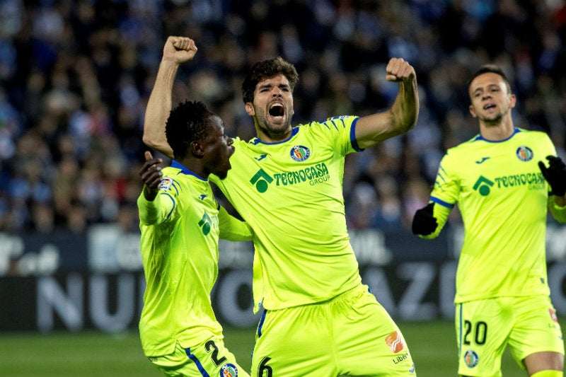 Getafe en celebración de gol