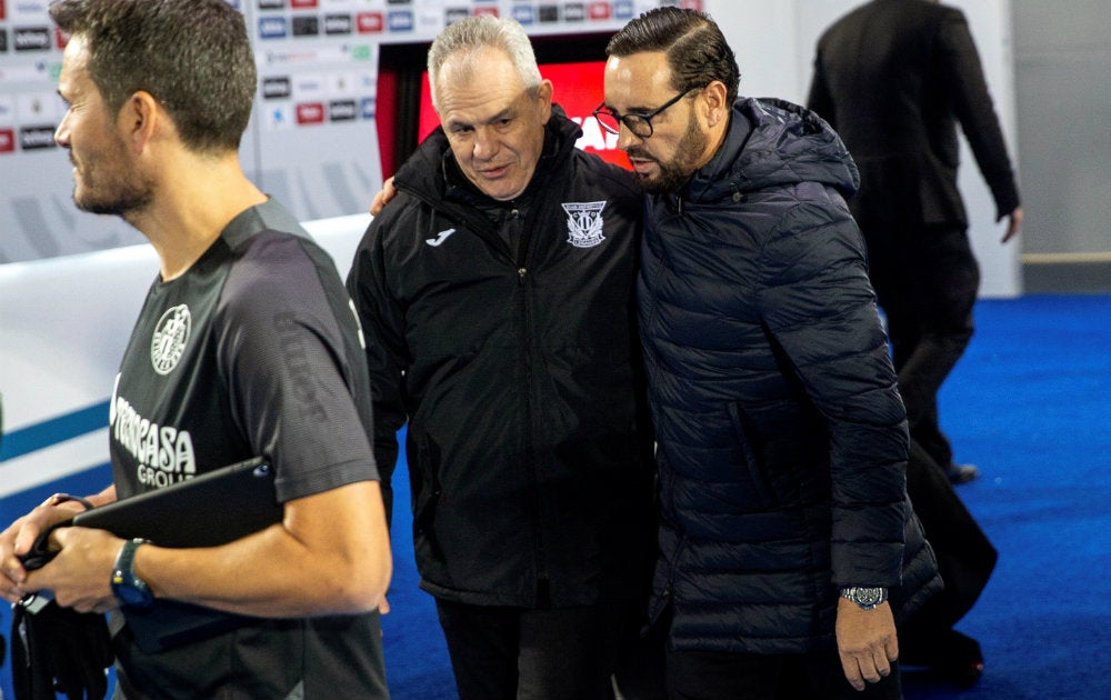 Javier Aguirre (Leganés) junto a José Bordalás (Getafe)