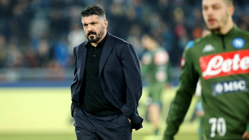 Gennaro Gattuso durante un juego del Napoli