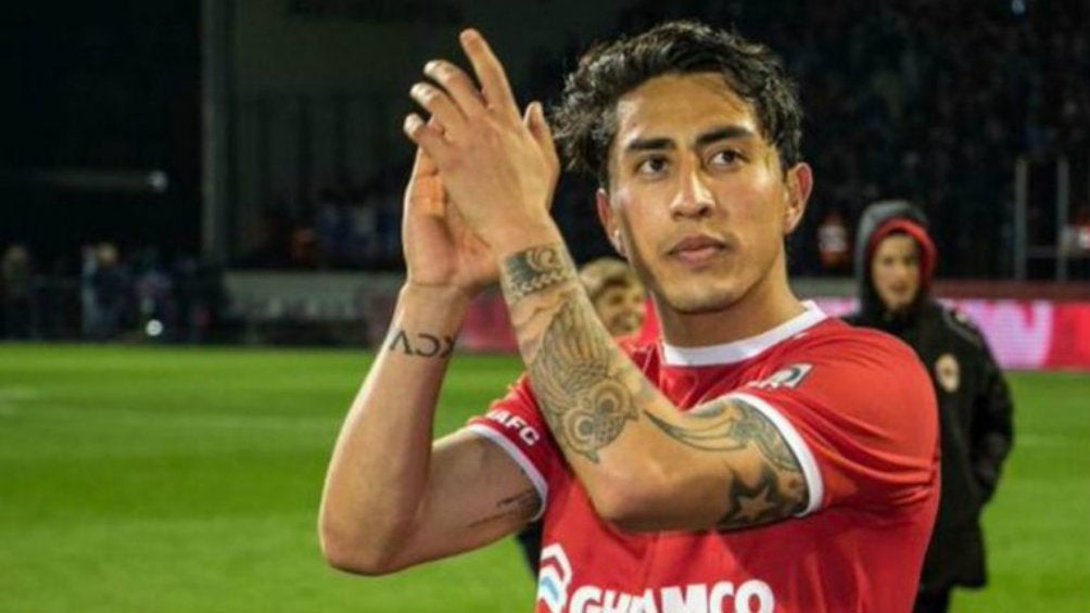 Omar Govea en un partido en Bélgica 