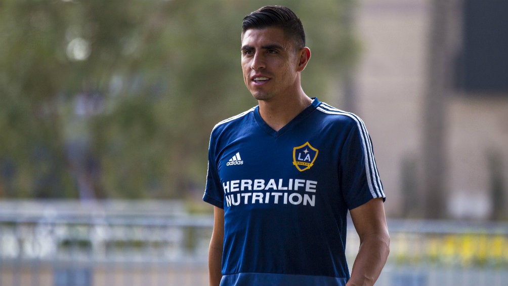 Joe Corona durante un entrenamiento con el Galaxy