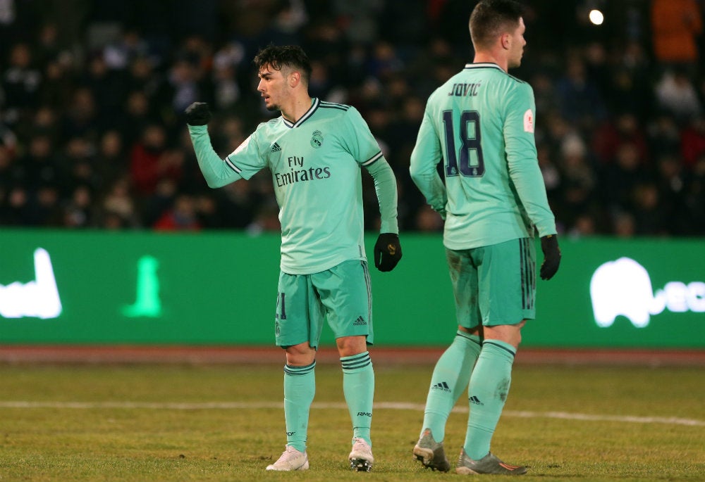 Brahim Díaz celebrando un gol con Real Madrid