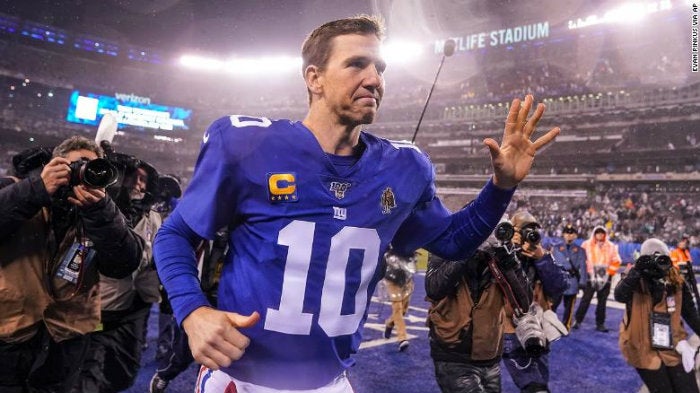 Eli Manning en partido de la NFL